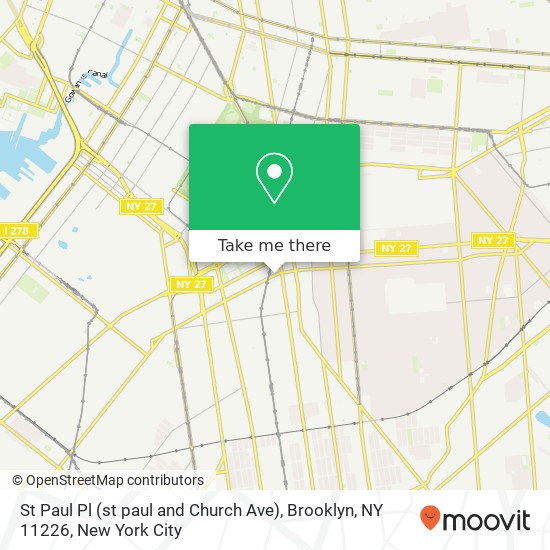 Mapa de St Paul Pl (st paul and Church Ave), Brooklyn, NY 11226