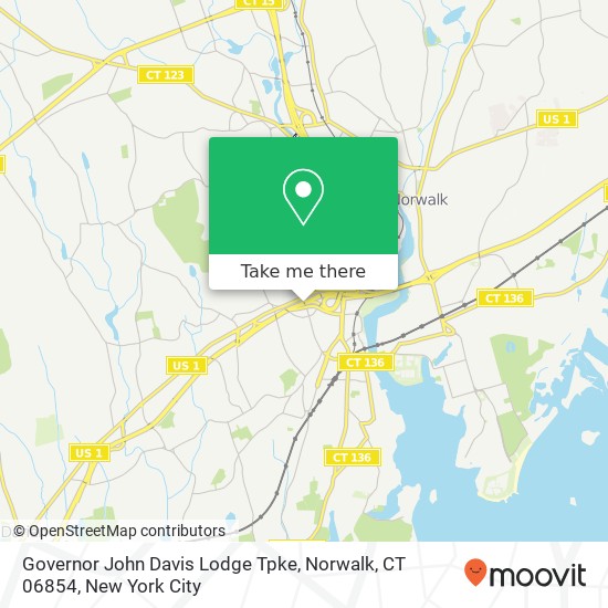 Mapa de Governor John Davis Lodge Tpke, Norwalk, CT 06854