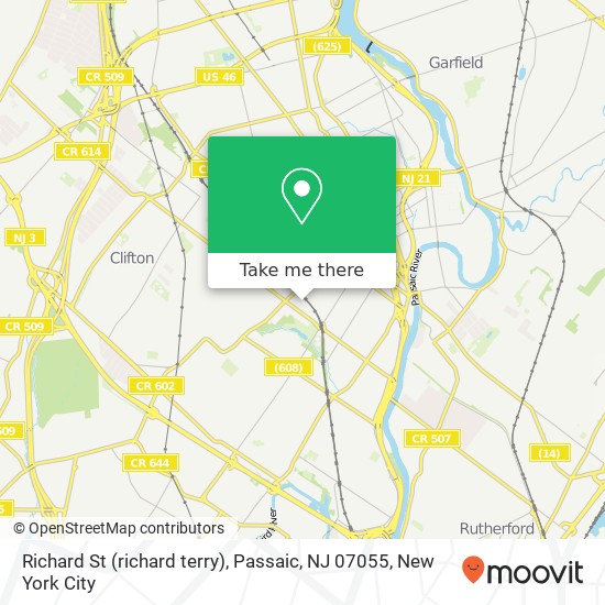 Mapa de Richard St (richard terry), Passaic, NJ 07055