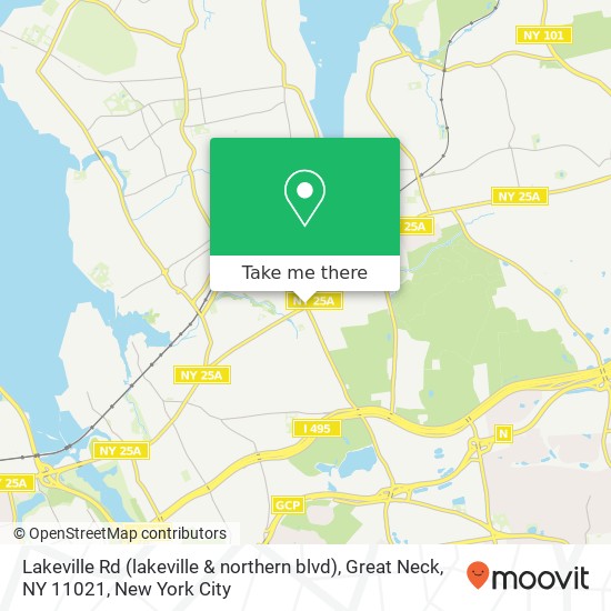 Mapa de Lakeville Rd (lakeville & northern blvd), Great Neck, NY 11021