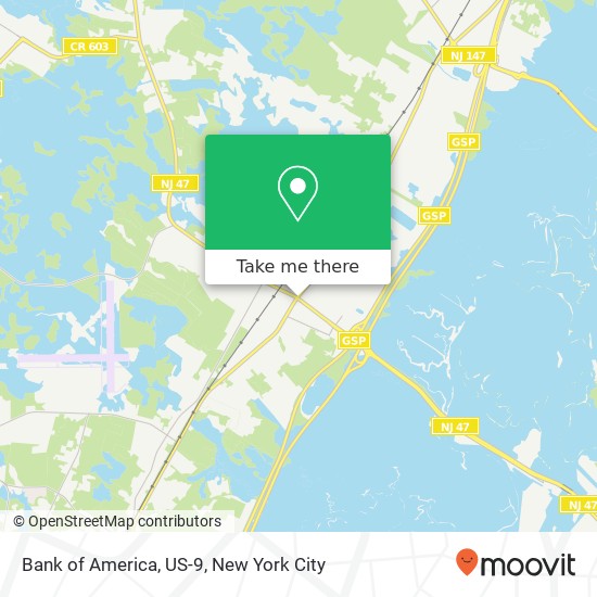 Bank of America, US-9 map