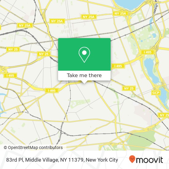 Mapa de 83rd Pl, Middle Village, NY 11379
