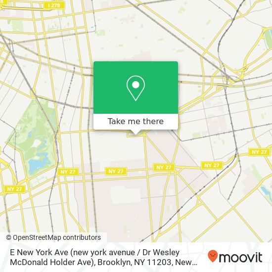 Mapa de E New York Ave (new york avenue / Dr Wesley McDonald Holder Ave), Brooklyn, NY 11203
