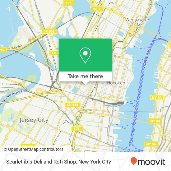 Scarlet ibis Deli and Roti Shop, 99 Franklin St Jersey City, NJ 07307 map