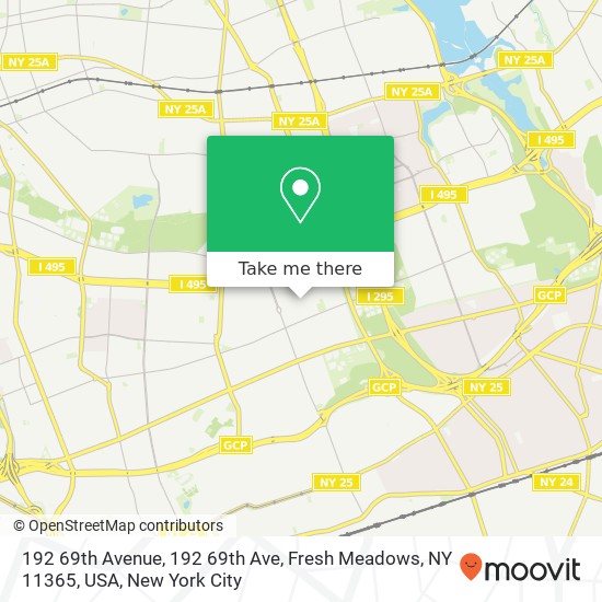 Mapa de 192 69th Avenue, 192 69th Ave, Fresh Meadows, NY 11365, USA