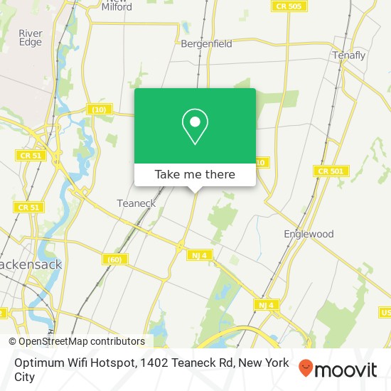 Mapa de Optimum Wifi Hotspot, 1402 Teaneck Rd