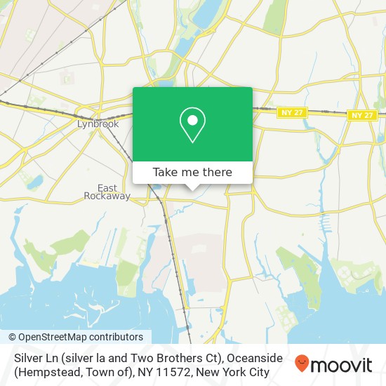 Silver Ln (silver la and Two Brothers Ct), Oceanside (Hempstead, Town of), NY 11572 map