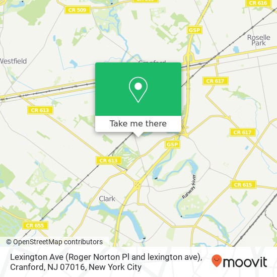 Mapa de Lexington Ave (Roger Norton Pl and lexington ave), Cranford, NJ 07016