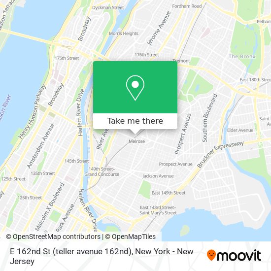Mapa de E 162nd St (teller avenue 162nd)