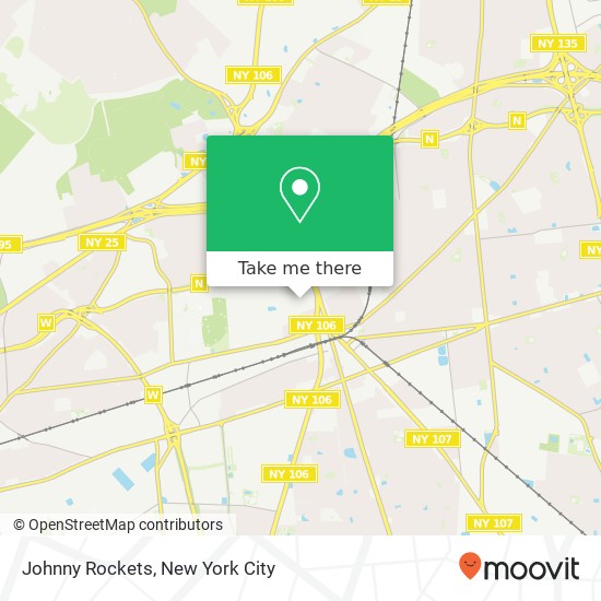 Mapa de Johnny Rockets, 213 Broadway Mall Hicksville, NY 11801