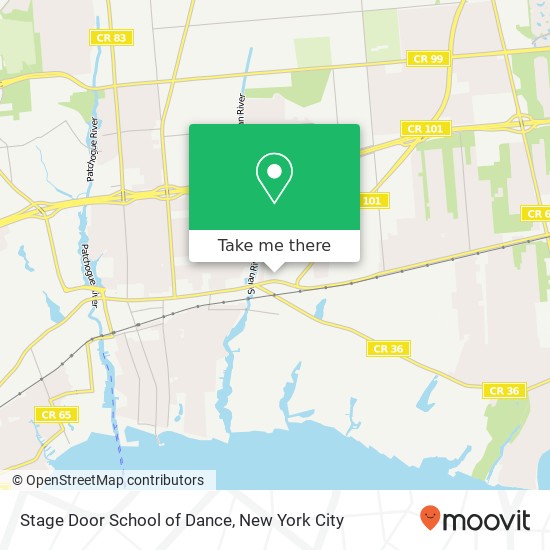 Mapa de Stage Door School of Dance, 655 Montauk Hwy Patchogue, NY 11772