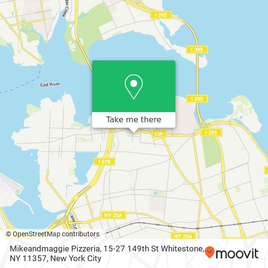 Mapa de Mikeandmaggie Pizzeria, 15-27 149th St Whitestone, NY 11357