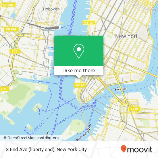 Mapa de S End Ave (liberty end), New York, NY 10281