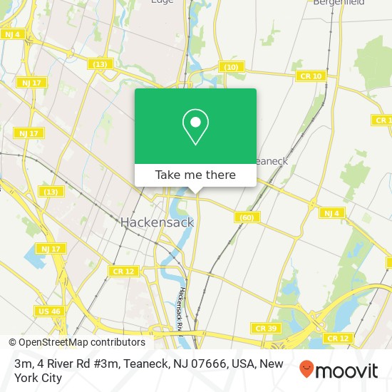 Mapa de 3m, 4 River Rd #3m, Teaneck, NJ 07666, USA