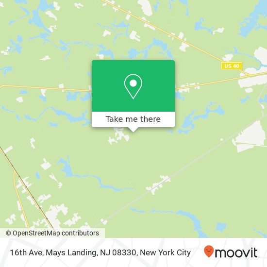 Mapa de 16th Ave, Mays Landing, NJ 08330