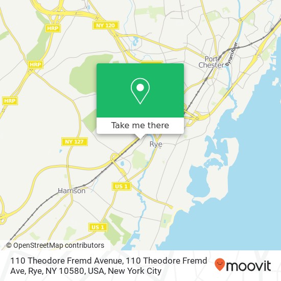 Mapa de 110 Theodore Fremd Avenue, 110 Theodore Fremd Ave, Rye, NY 10580, USA