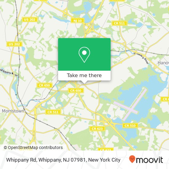 Mapa de Whippany Rd, Whippany, NJ 07981