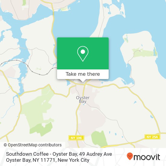 Mapa de Southdown Coffee - Oyster Bay, 49 Audrey Ave Oyster Bay, NY 11771