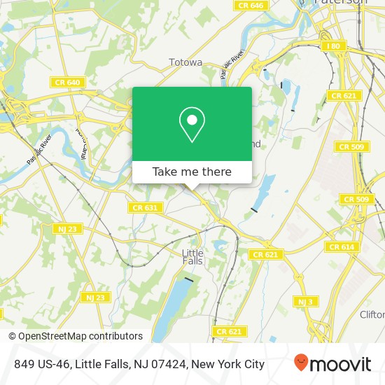 Mapa de 849 US-46, Little Falls, NJ 07424