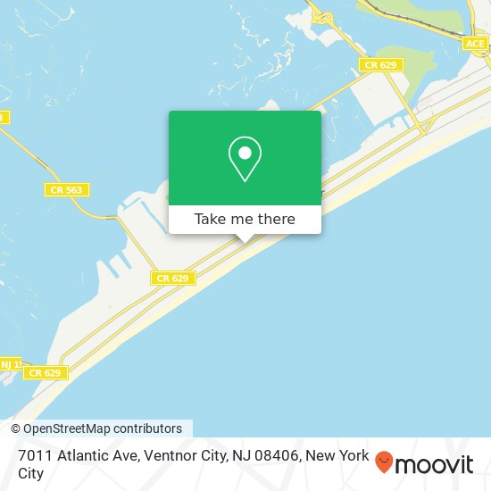 Mapa de 7011 Atlantic Ave, Ventnor City, NJ 08406