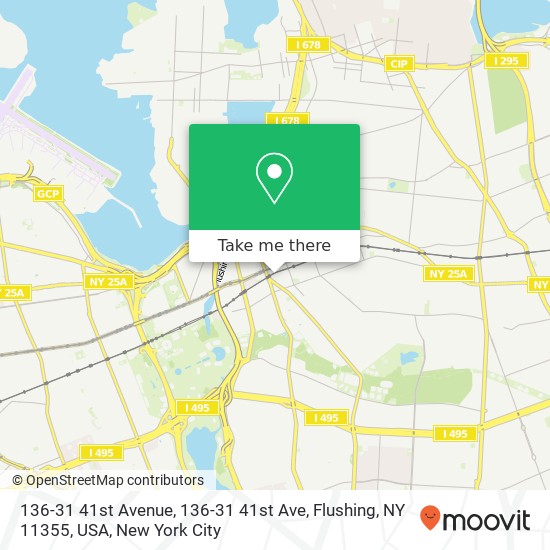 136-31 41st Avenue, 136-31 41st Ave, Flushing, NY 11355, USA map