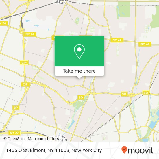 Mapa de 1465 O St, Elmont, NY 11003