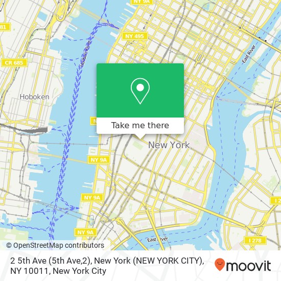 Mapa de 2 5th Ave (5th Ave,2), New York (NEW YORK CITY), NY 10011