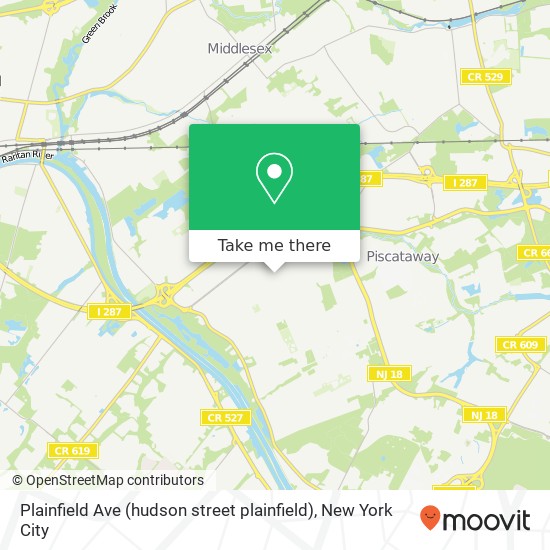 Mapa de Plainfield Ave (hudson street plainfield), Piscataway, NJ 08854