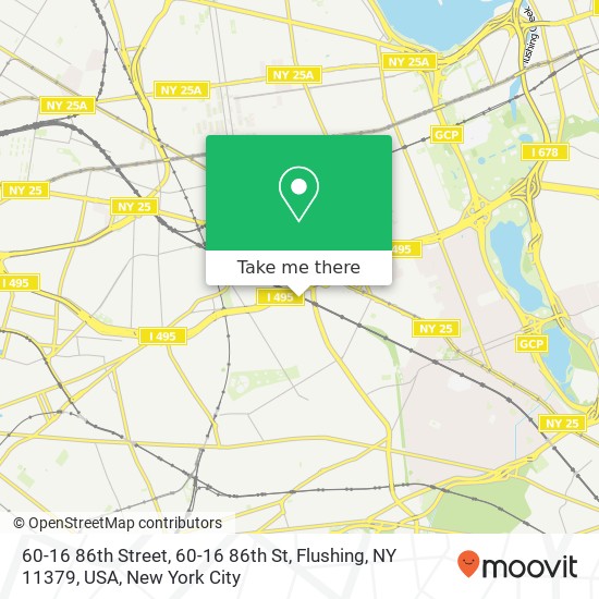 60-16 86th Street, 60-16 86th St, Flushing, NY 11379, USA map