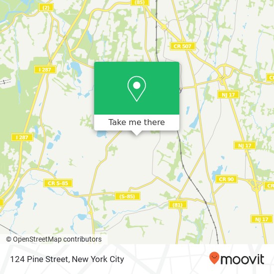 124 Pine Street, 124 Pine St, Ramsey, NJ 07446, USA map