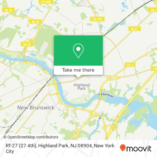 Mapa de RT-27 (27 4th), Highland Park, NJ 08904