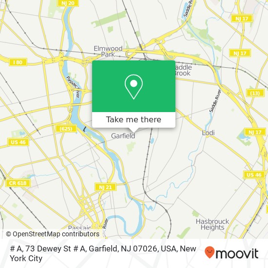 # A, 73 Dewey St # A, Garfield, NJ 07026, USA map