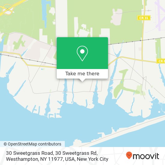 Mapa de 30 Sweetgrass Road, 30 Sweetgrass Rd, Westhampton, NY 11977, USA