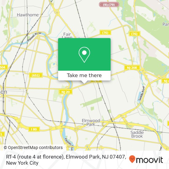 Mapa de RT-4 (route 4 at florence), Elmwood Park, NJ 07407