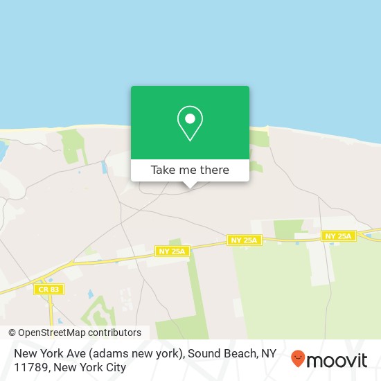 Mapa de New York Ave (adams new york), Sound Beach, NY 11789