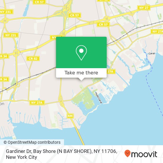 Mapa de Gardiner Dr, Bay Shore (N BAY SHORE), NY 11706