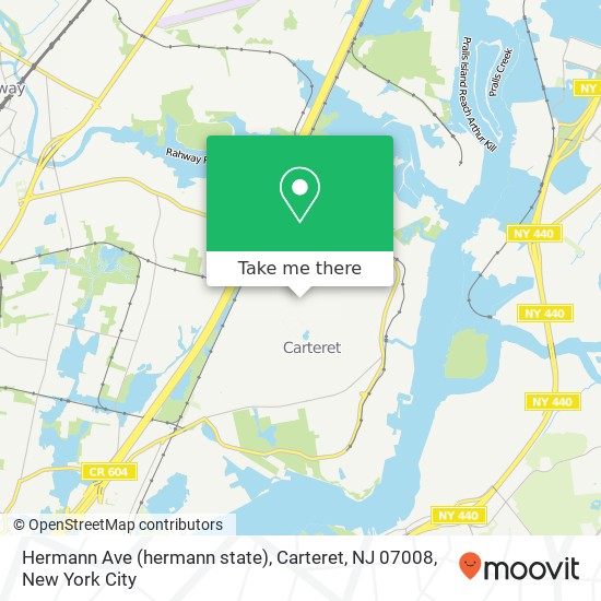 Mapa de Hermann Ave (hermann state), Carteret, NJ 07008