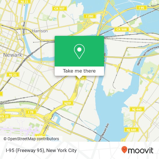 I-95 (Freeway 95), Newark, NJ 07105 map
