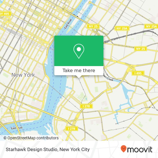 Mapa de Starhawk Design Studio, 856 Manhattan Ave