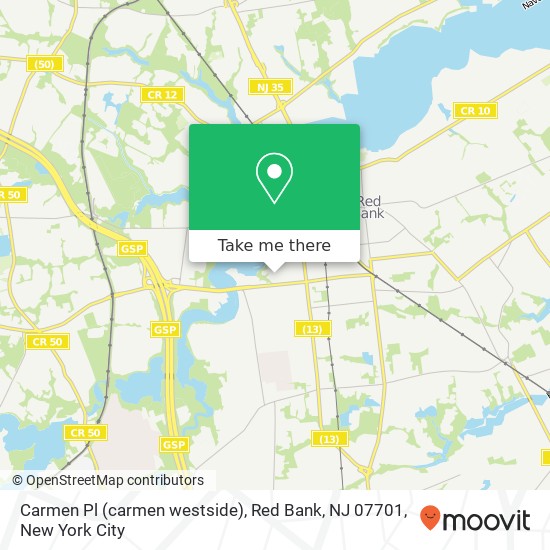 Carmen Pl (carmen westside), Red Bank, NJ 07701 map