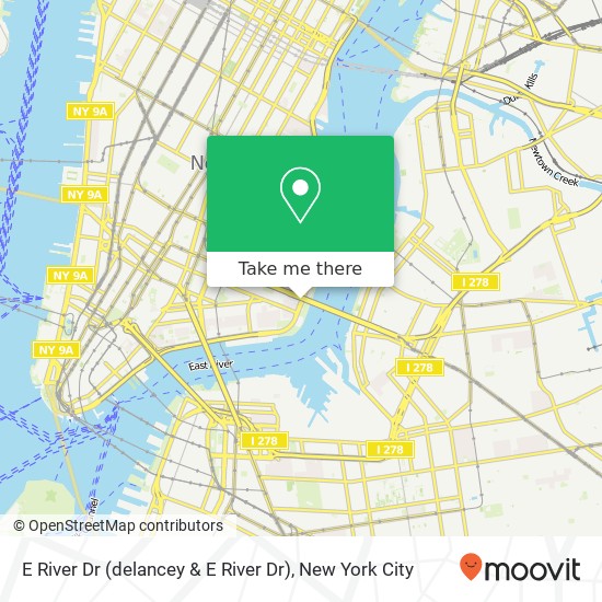 Mapa de E River Dr (delancey & E River Dr), New York, NY 10002