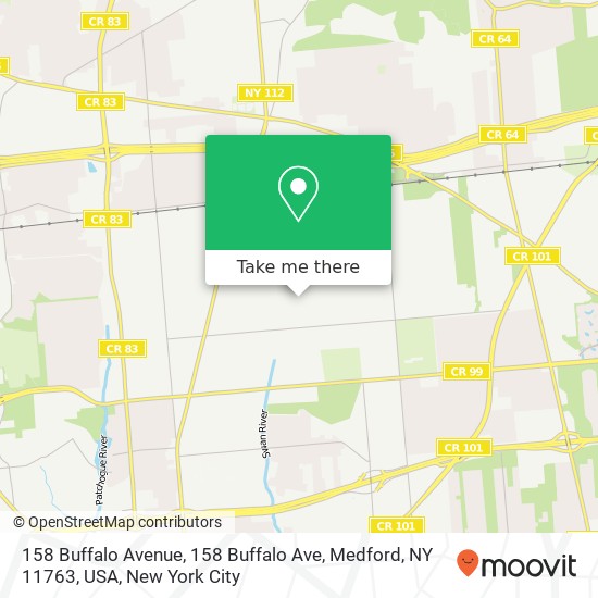 158 Buffalo Avenue, 158 Buffalo Ave, Medford, NY 11763, USA map