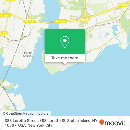 Mapa de 388 Loretto Street, 388 Loretto St, Staten Island, NY 10307, USA