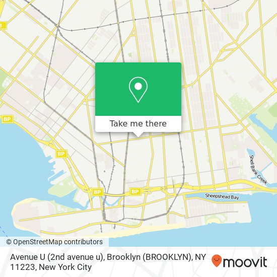Avenue U (2nd avenue u), Brooklyn (BROOKLYN), NY 11223 map