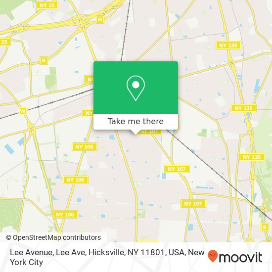 Mapa de Lee Avenue, Lee Ave, Hicksville, NY 11801, USA