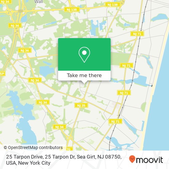 25 Tarpon Drive, 25 Tarpon Dr, Sea Girt, NJ 08750, USA map