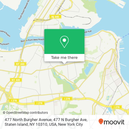 Mapa de 477 North Burgher Avenue, 477 N Burgher Ave, Staten Island, NY 10310, USA