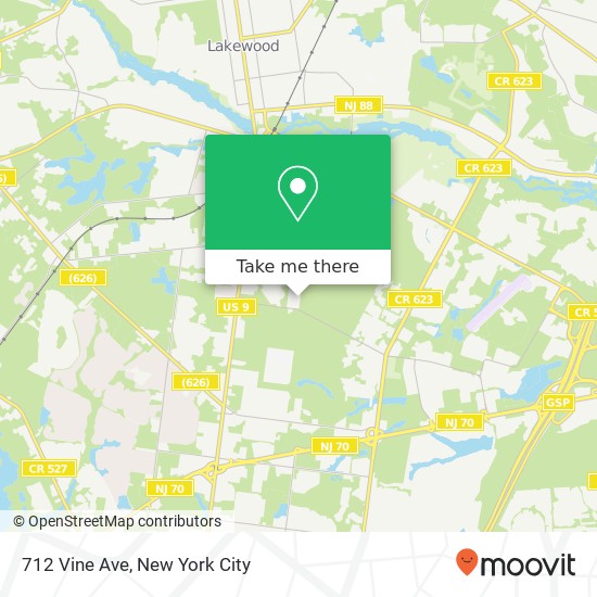 Mapa de 712 Vine Ave, Lakewood, NJ 08701