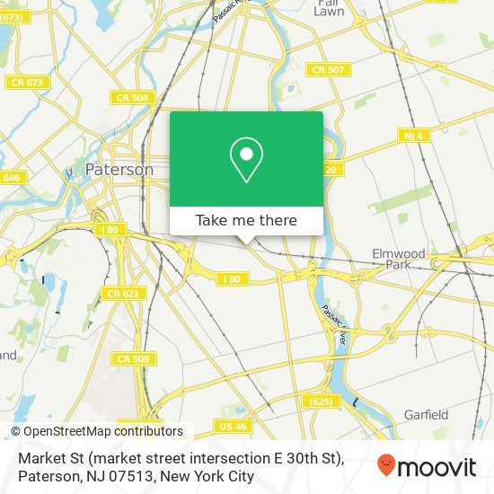 Market St (market street intersection E 30th St), Paterson, NJ 07513 map