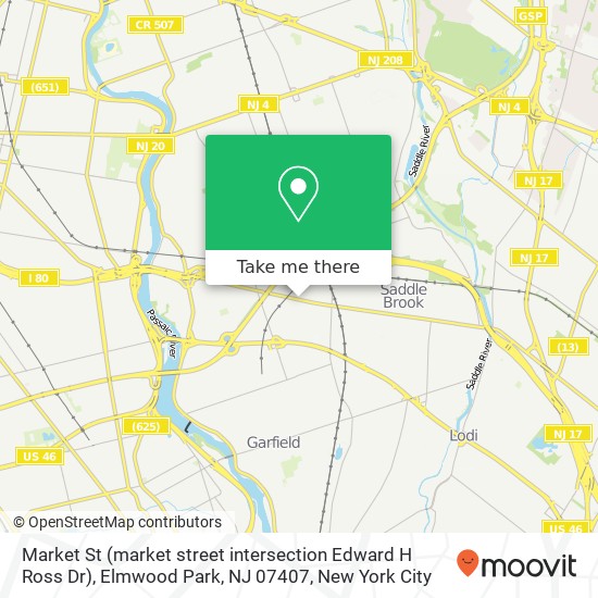 Market St (market street intersection Edward H Ross Dr), Elmwood Park, NJ 07407 map